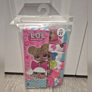 L.O.L. Surprise! 100% Cotton Toddler Girls Briefs Underwear. 6pairs. Size 2T